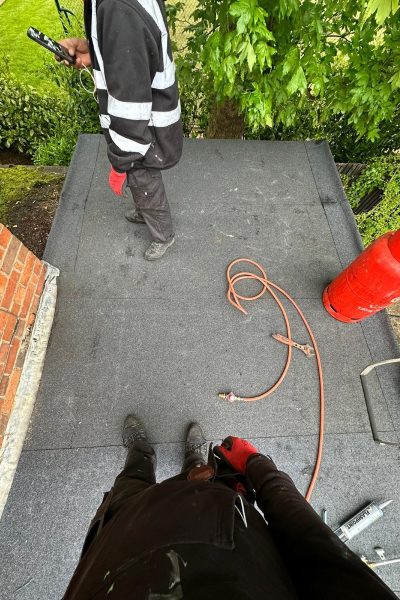 Flat roof being repaired in Athlone